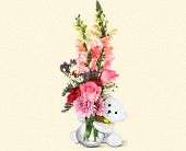Teleflora's Bear Hug Bear with Pink Roses, picture
