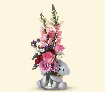 Teleflora's Bear Hug Bear with Pink Roses, picture
