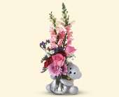 Teleflora's Bear Hug Bear with Pink Roses, picture