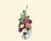 Teleflora's Bear Hug Bear with White Roses, picture